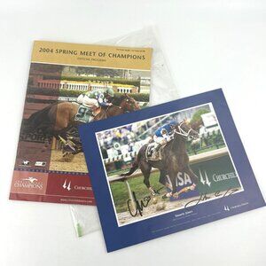 8x10 Photo Smarty Jones #7 Horse Racing Autographs & Meet of Champions Program